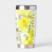 Vintage narcissen gepersonaliseerd geïsoleerde drinkbeker (Voorkant)