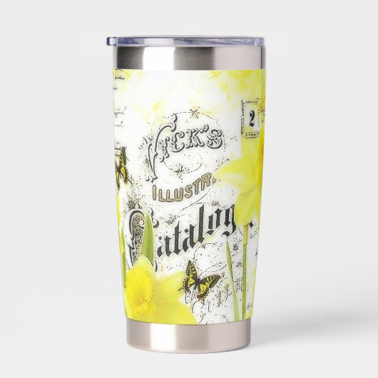 Vintage narcissen gepersonaliseerd geïsoleerde drinkbeker (Rechts)
