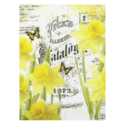 vintage narcissen tafelkleed (Voorkant)
