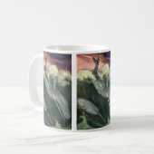 Vintage Narwalen, Walvissen Zeedieren Oceaan Diere Koffiemok (Voorkant links)