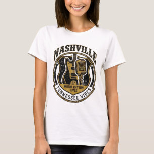Vintage Nashville Tennessee Music City Retro  T-shirt