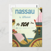 Vintage Nassau Bahamas Reis Briefkaart (Voorkant / Achterkant)