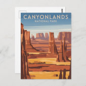 Vintage Nationaal Park Canyonlands Briefkaart (Voorkant / Achterkant)