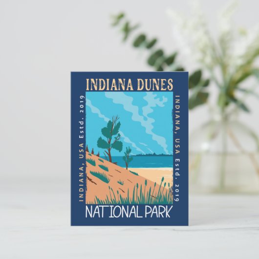 Vintage nationaal park Indiana Dunes Briefkaart (Staand voorkant)