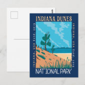 Vintage nationaal park Indiana Dunes Briefkaart (Voorkant / Achterkant)