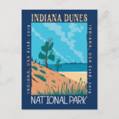 Vintage nationaal park Indiana Dunes Briefkaart (Voorkant)