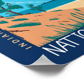 Vintage nationaal park Indiana Dunes Poster (Hoek)