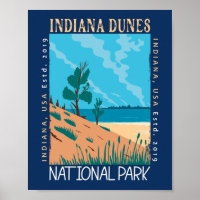 Vintage nationaal park Indiana Dunes