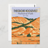 Vintage Nationaal Park Theodore Roosevelt Briefkaart (Voorkant / Achterkant)