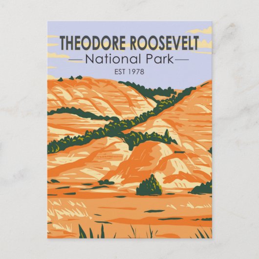 Vintage Nationaal Park Theodore Roosevelt Briefkaart (Voorkant)