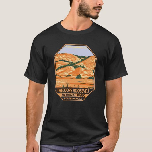 Vintage Nationaal Park Theodore Roosevelt T-shirt (Voorkant)