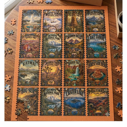 Vintage National Park Stempel Legpuzzel