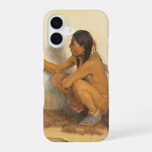 Vintage Native American, Indiaanse kunstenaar door iPhone 16 Hoesje