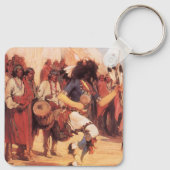 Vintage Native Americans, Buffeldans door Cassidy Sleutelhanger (Achterkant)