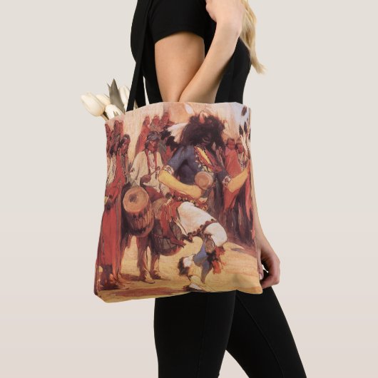 Vintage Native Americans Buffeldanser van Cassidy Tote Bag (Dichtbij)