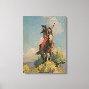 Vintage Native Americans, Crow Outlier van Dunton Canvas Afdruk