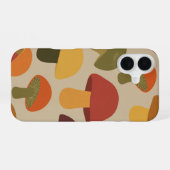 Vintage Natural Mushroom Pattern iPhone 16 Hoesje (Achterkant horizontaal)