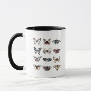 Vintage Naturalist Vlinder Dark Academia Mok