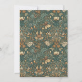Vintage Natuur William Morris Elegante Trouwdag Kaart (Achterkant)