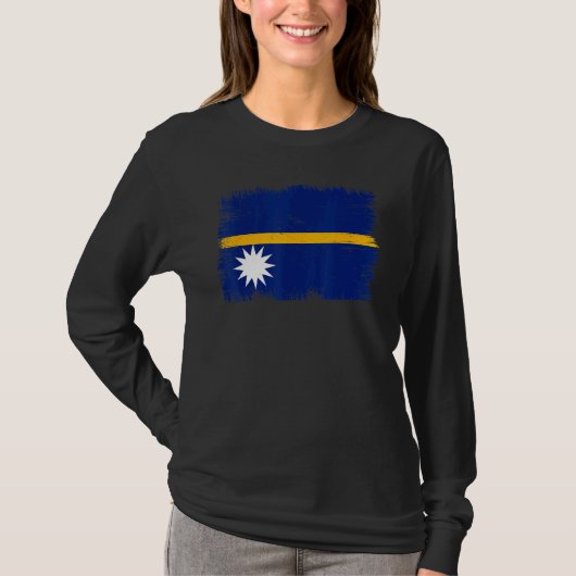 Vintage Nauru Flag Nauruan Independence Day T-shirt (Voorkant)