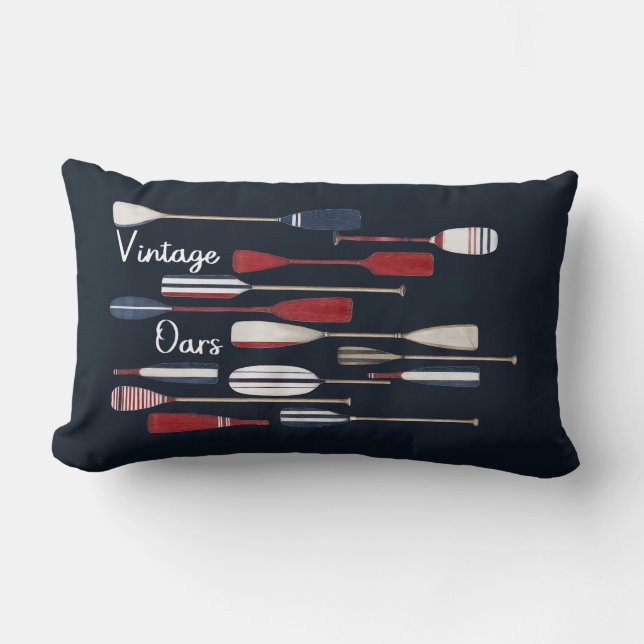Vintage Nautical Boat Oars Kussen (Voorkant)