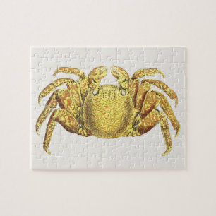 Vintage Nautical Bonte Krab Kust Muur Kunst Legpuzzel
