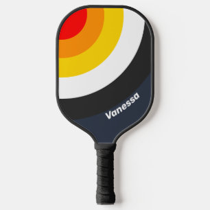 Vintage Nautical Haven Cirkel Streep met Naam Pickleball Paddle