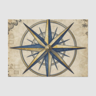Vintage Nautical Kompasroos Tissuepapier