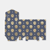 Vintage Nautical Marine en Gouden Schelp Patroon Bedankdoosjes (Uitgevouwen)