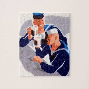 Vintage Nautical Sailors Art Legpuzzel