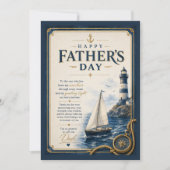 Vintage Nautical Vaderdag Feestdagenkaart (Voorkant)