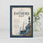 Vintage Nautical Vaderdag Feestdagenkaart (Staand voorkant)