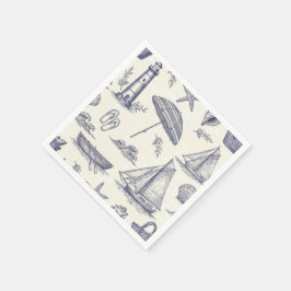 Vintage Nauticale Kust Papier Servetten