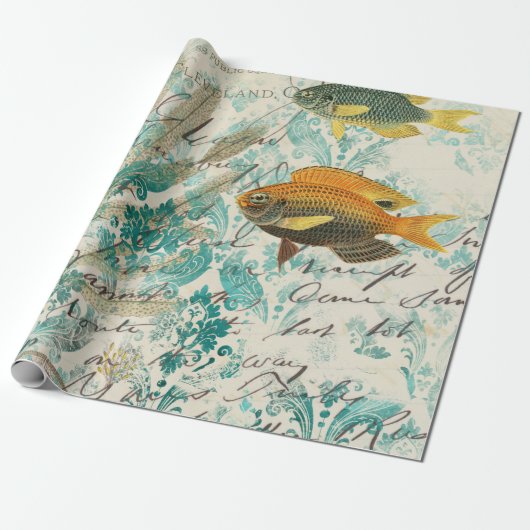 Vintage Nautisch Cadeaupapier (Uitgerold)
