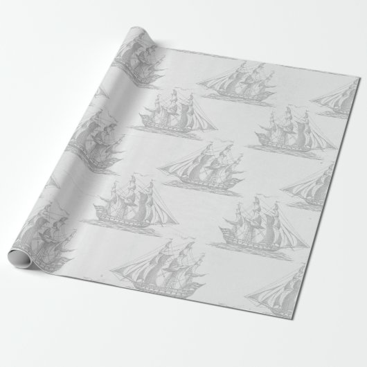 Vintage Nautisch Cadeaupapier (Uitgerold)