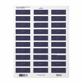 Vintage Navy Blauwe Bloem Adreslabels Etiket (Full Sheet)