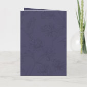Vintage Navy Blauwe Bloemige Save the Date (Achterkant)