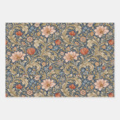 Vintage Navy Blue Floral Inpakpapier Vel (Voorkant 2)