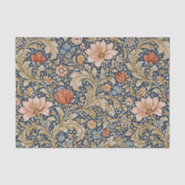 Vintage Navy Blue Floral Tissuepapier