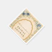 Vintage Navy Bruiloftsborrel aan de kust Servet (Hoek)