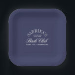 Vintage Navy Country Club Bachelorette Feest Papieren Bordje<br><div class="desc">Elegante bachelorette-feest papieren borden met een verfijnd Bach Club-ontwerp en klassieke serif-typografie. Perfect voor bachelorette-weekends,  bruidschermen en stijlvolle feesttafelarrangementen. Volledig aanpasbaar — personaliseer met naam,  datum of tekst om aan uw evenement aan te sluiten. Past perfect bij de rest van de “Bach Club • Luxury Bachelorette Party” Collectie.</div>