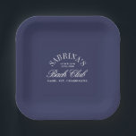 Vintage Navy Country Club vrijgezellenfeestje Papieren Bordje<br><div class="desc">Elegante vrijgezellenfeestje papieren borden met een verfijnd Bach Club ontwerp en klassieke schreef-typografie. Perfect voor vrijgezellenweekends,  bruidsfeesten en stijlvolle feesttafels. Volledig aanpasbaar — personaliseer met naam,  datum of tekst naar uw evenement. Past perfect bij de rest van de “Bach Club • Luxury Bachelorette Party” Collectie.</div>