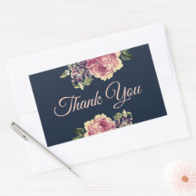 Vintage Navy en Roze Waterverf Bloemen Favor