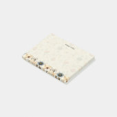 Vintage Navy Terracotta Wildebloem Persoonlijk Post-it® Notes (Schuin)
