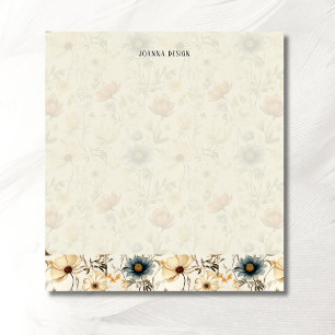 Vintage Navy Terracotta Wildflower Chic Notitieblok