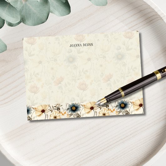 Vintage Navy Terracotta Wildflower Personalized Post-it® Notes