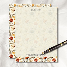 Vintage Navy Terracotta Wildflower Stationery Briefhoofd