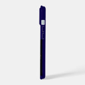 Vintage Navyblauw & Goud Kerst iPhone 15 Slim Case (Linkerkant)