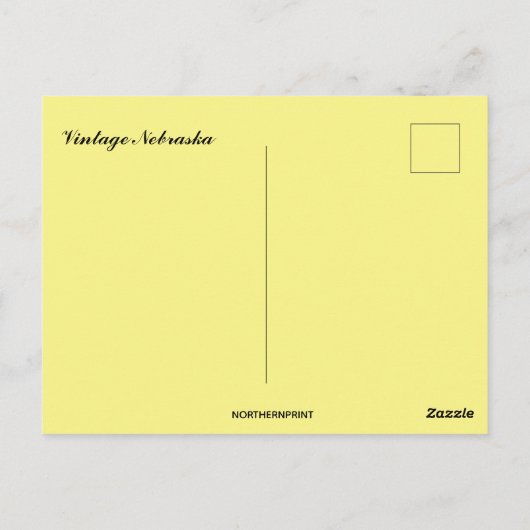 Vintage Nebraska Map Briefkaart (Achterkant)
