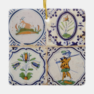 Vintage Nederlandse Delfts aardewerk 17e-eeuwse po Keramisch Ornament